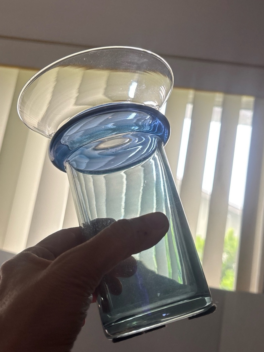 Vintage 1960s Mid-Century Italian Art Glass Vase – Labeled Rainbow Glass Empoli